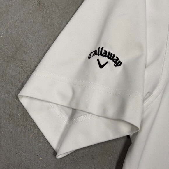 Callaway Golf Shirt Short Sleeve Polo Stretch White Large - Picture 3 of 7